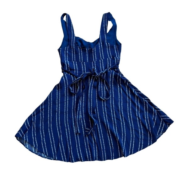 Lulus Sedona Navy Blue Print Dress A-Line Flowy Summer Women’s Small Cutout - Picture 7 of 15